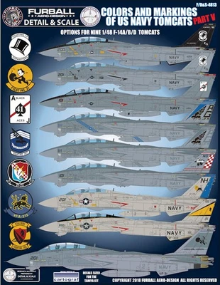 Furball 1/48 decals Colors & Markings of US Navy Tomcats part V - FDS-4813 - Image 1 of 4