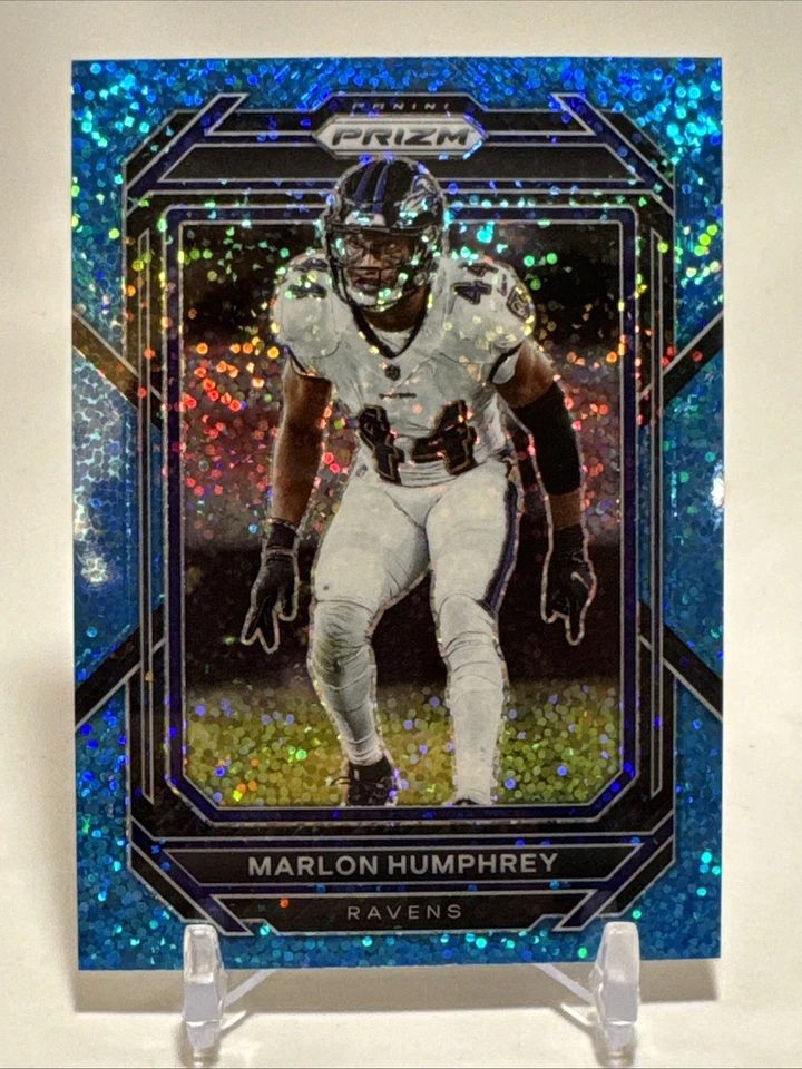 2022 Panini Prizm Marlon Humphrey #24 Blue Sparkle Prizm /96 - Image 1 of 2