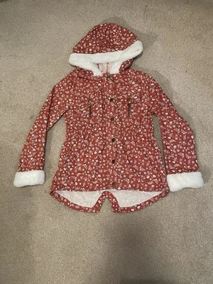 Chaqueta con Capucha Floral Little Lass Piel Sintética Bolsillos Recortados Niñas Talla 6 Foto 1 de 4