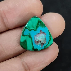 Natural Cabochon Malachite Chrysocolla Gemstone 26.90 Cts Wirewrap 21X20X5.5 MM - Picture 1 of 6