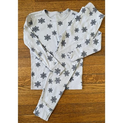Gap Gray Snowflake Long John Pajamas Size 6 - Image 1 of 4