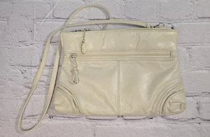 Vintage Leder Express Crossbody Clutch Schultertasche Handtasche weiß 80er - 90er - Bild 1 von 12