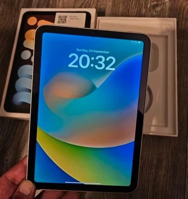 Apple iPad Mini 6 64GB Wi-Fi 8.3” Starlight Unlocked Grade A Tablet + Extras - Image 1 of 4