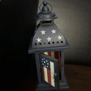 Rustic Patriotic Lantern Candle Holder - Picture 1 of 5