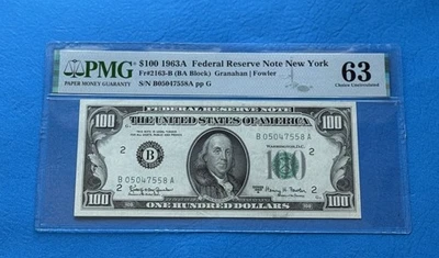 1963A $100 New York FRN. PMG Choice Uncirculated 63 Banknote. - Image 1 of 2