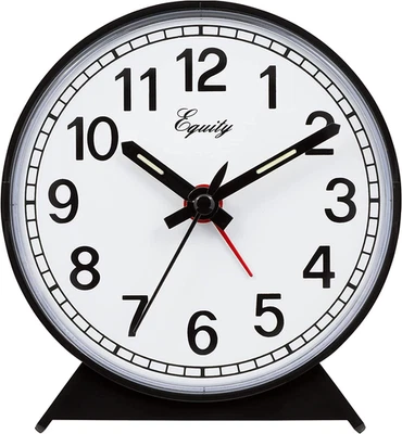 Classic Black Analog Wind-Up Alarm Clock Luminous Dial Loud Beep No Batteries - Image 1 of 4