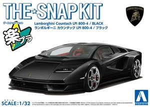 Aoshima 1/32 Scale Model Car Kit Lamborghini Countach LPI 800-4 Black Prepainted - Picture 1 of 5