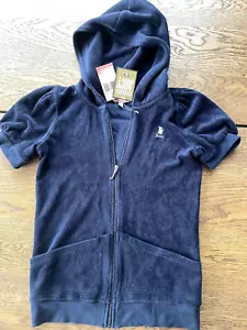 Juicy Couture Kapuzenfrotteejacke Trainingsshirt J Reißverschluss Mädchen 14 blau - Bild 1 von 3