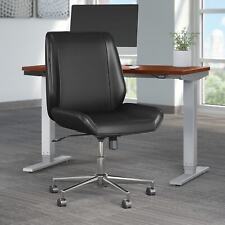 Bay Street Wingback Leather Office Chair by Bush Business Black Leather