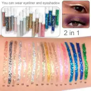 Shiny Glitter Liquid Eyeliner Ultra-fine Waterproof Diamond Sparkle Eyeshadow - Picture 1 of 25