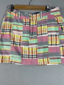 CAPE MADRAS Skirt 4 Elizabeth Maine Women's Plaid Cotton Patchwork Madras Mini - Picture 1 of 6