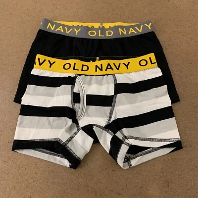 Old Navy мальчиков размер маленький черный в полоску трусы-боксеры 2-Pack новый - Изображение 1 из 4