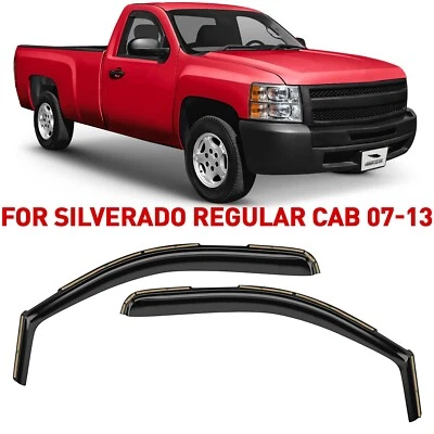 Side Window Deflectors Rain Guards for 2007-2013 Chevy Silverado Regular Cab - Image 1 of 4