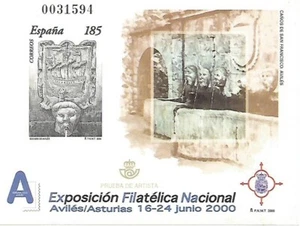 ESPAÑA 2000 PRUEBA DE LUJO EXFILNA 2000 AVILES ASTURIAS ED. 72 MNH - Imagen 1 de 1