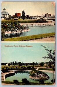 Carte postale Strathcona Park Ottawa Ontario, antique 1915 Valentine & Son vue partagée