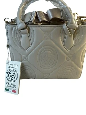 Valentino Orlandi Large Quilted Tote Purse Taupe Crossbody Strap And Handle - Image 1 of 4