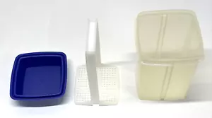 Tupperware 3 piezas Pick a Deli encurtido/guardián de verduras azul/púrpura #1562-3 transparente - Imagen 1 de 13