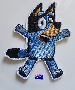 1pce Cartoon Puppy Bluey Embroidery Iron On Patch 6.5x5cm