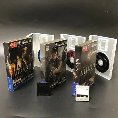 GameCube Lot 3 games Bio Hazard  zero 1 4 Resident Evil JP 2 Memory Cards set GC - Image 1 of 4