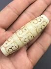 Jade Stone Rare Antique Old Tibetan Art Wonderful Carving Bead