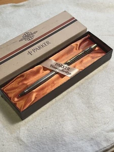 Parker Classic Cicelé Sterling Silver Ballpoint Pen Gold Arrow Clip EUC  - Picture 1 of 19