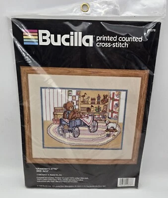 Kit Ático Abuela Punto de Cruz Bucilla Vintage, 1990", Impreso 9 x 12 Foto 1 de 4