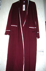 DRESSING GOWN/HOUSECOAT - LIGHTWEIGHT, MAROON WITH WHITE TRIM - MEN/WOMEN SIZE S
