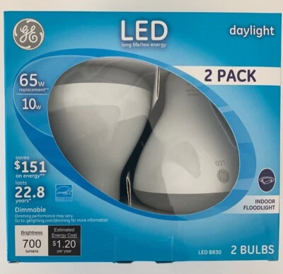 6 GE 22726 Dimmable LED Daylight Light Bulb 10-Watt 65 W Indoor Flood light  - Image 1 of 2