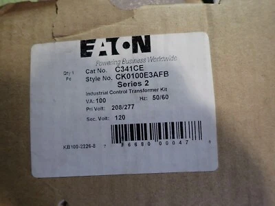 Novo transformador de controle Eaton 100 VA CK0100E3AFB 208/277 a 120 volts - Imagem 1 de 4