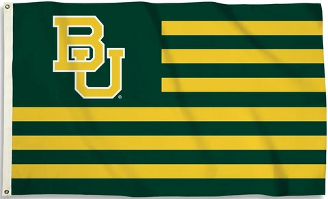 Baylor Bears 3' x 5' Flag (Stripes With "BU" Logo) NCAA Licensed Cover