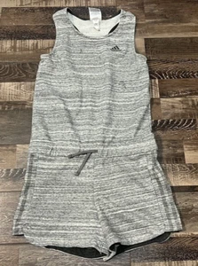 Adidas Big Girls Transition Jersey Romper Jumper Heathered Gray Size L (14) - Picture 1 of 9
