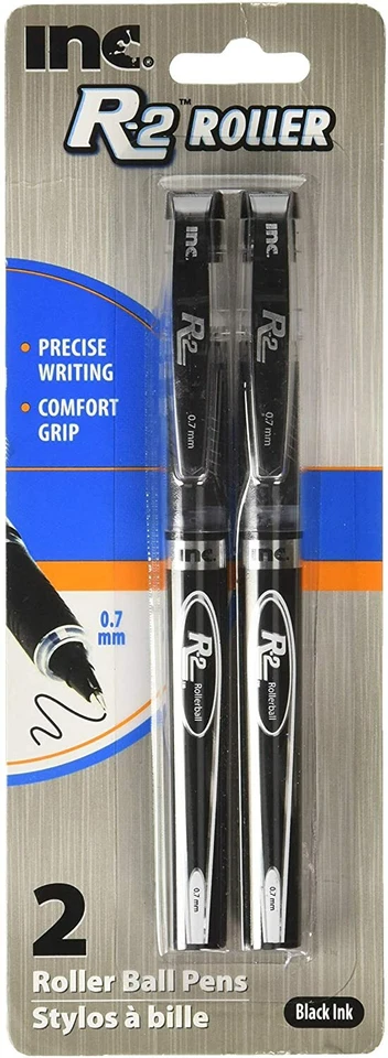 Ink Pen R2 Roller Ball 2units Black Rollerball Pens Pencils Office Supplies
