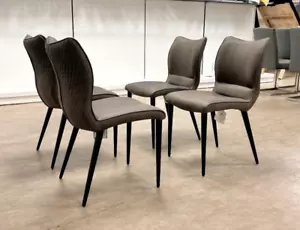 Furniture Village ‘Murcia’ Antiqued Grey Fabric Set of 4 Dining Chairs NEW - Picture 1 of 7