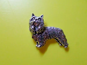 Pewter Yorkshire Terrier pin brooch (signed) - Picture 1 of 1