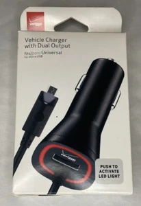 Verizon Vehicle Charger W/Dual Outlet Micro USB. New In Box - Afbeelding 1 van 4