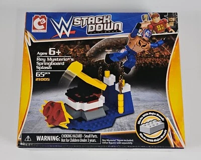 WWE STACKDOWN REY MYSTERIO'S SPRINGBOARD SPLASH BRICK SET C3 65PC MISB 2014 RARE - Image 1 of 4