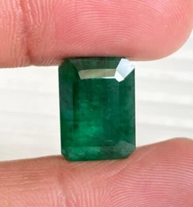 Gemas sueltas sin tratar de corte octágono esmeralda natural certificadas 16,40x12 mm 13,06 CTS - Imagen 1 de 7