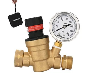 Solimeta Handle Adjustable Lead-Free Brass RV Pressure Regulator, Pressure Reduc - Bild 1 von 5
