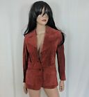 Vintage 1970s rusty orange red suede leather jacket - Size Small - Paul Monet