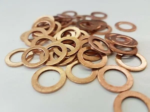 3/16", 1/4", 5/16", 3/8", 7/16" & 1/2" Solid sealing copper washers. - Picture 1 of 1