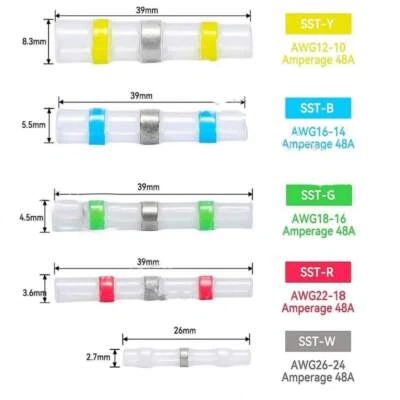 Waterproof Heat Shrink Wire Connector Solder Seal Sleeves Terminal kits 50/100x - Image 1 of 4