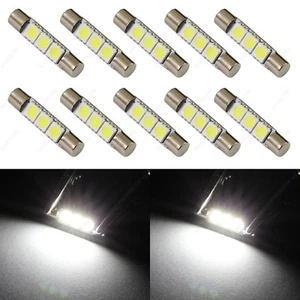 10 x White 28mm 3SMD T6 6641 LED Bulbs Sun Visor Vanity Mirror Fuse Lights +TOOL - Picture 1 of 5