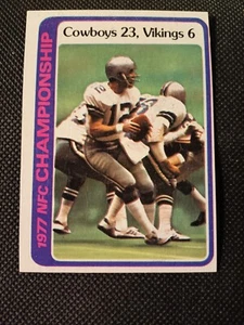 1978 NFC CHAMPIONSHIP 1977 TOPPS CARD #166 ROGER STAUBACH COWBOYS 23 VIKINGS 6 - Bild 1 von 2