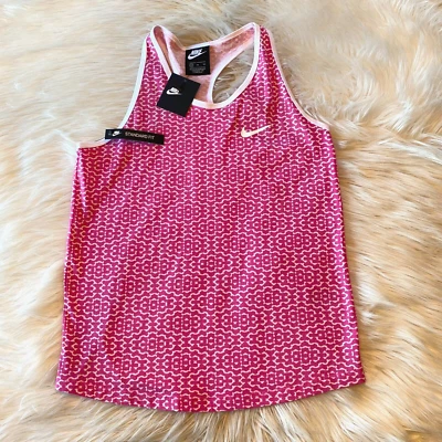 NWT Nike Tank Top Girls Size XL Pink White Racerback Shirt 100% Cotton - Image 1 of 4