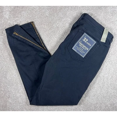 NWT J.Crew Toothpick Ankle Pants Size 32 Black Zipper Detail Super Skinny Fit - Image 1 of 4
