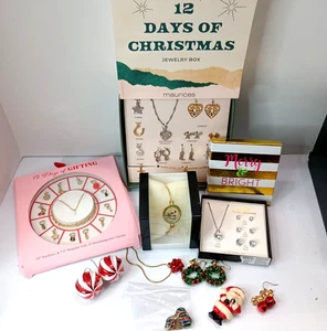 Christmas Holiday Jewelry Lot Maurices CZ Sets Earrings Bracelets Brooches Gift - Picture 1 of 12