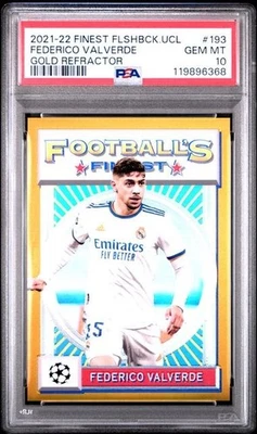 2021 Finest Flashback UCL Federico Valverde PSA 10 GEM #'d/50 GOLD REFRACTOR SSP - Image 1 of 2