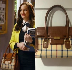 Gossip Girl Blair Waldorf Brooks Brothers Handbag Satchel Purse Red Navy Plaid - Picture 1 of 12