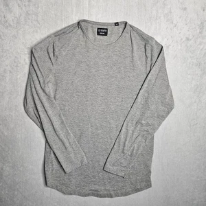 Camiseta Cuts Para Hombre Grande Gris Dobladillo Curvo Manga Larga Cuello Redondo Ligera Elastizada - Imagen 1 de 10