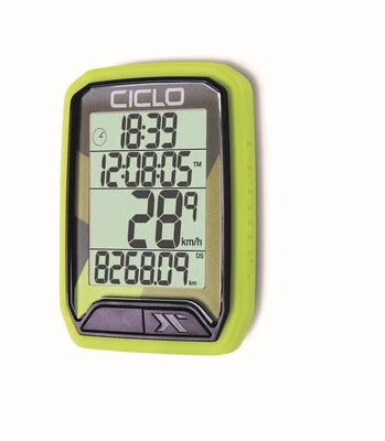 CICLO PROTOS 113 verkabelter Fahrradcomputer in grün mit 13 Funktionen - Bild 1 von 4